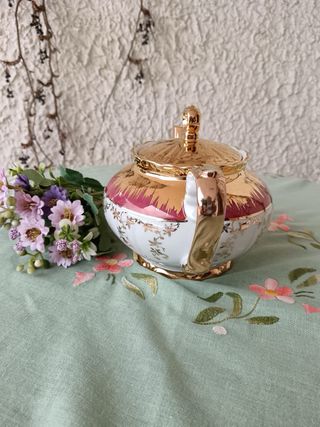 Teiera Bavarese Porcellana Oro e Bianco