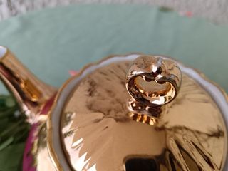 Teiera Bavarese Porcellana Oro e Bianco