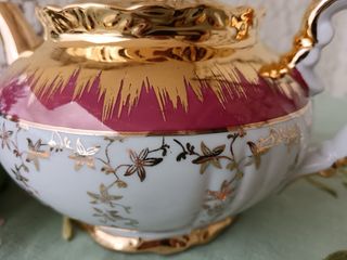 Teiera Bavarese Porcellana Oro e Bianco