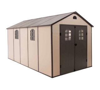 Gardiun KSP38195 Caseta jardín de resina con suelo Alessia en beige de 11 m²