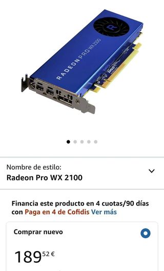 Tarjeta Gráfica AMD Radeon Pro WX 2100
