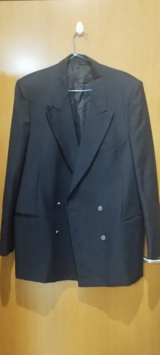 Blazer cruzado azul marino de pura lana