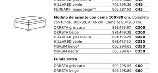 Puf Cama Plegable Ikea Vallemtuna con funda gris