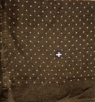 Foulard Lana Hombre Negro con Puntos Blancos