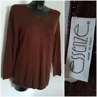 Maglia Essenze tg 44 M/L Nuovo cotone marrone
