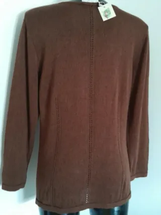 Maglia Essenze tg 44 M/L Nuovo cotone marrone