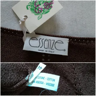 Maglia Essenze tg 44 M/L Nuovo cotone marrone