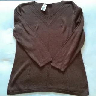 Maglia Essenze tg 44 M/L Nuovo cotone marrone