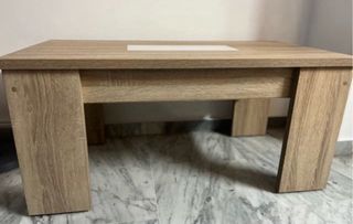 Mesa auxiliar madera y cristal