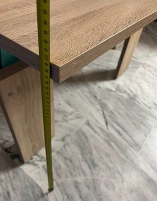 Mesa auxiliar madera y cristal