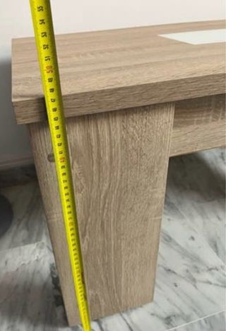 Mesa auxiliar madera y cristal