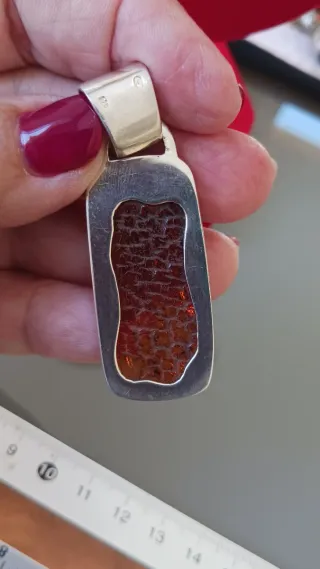Colgante Plata y Ámbar del báltico