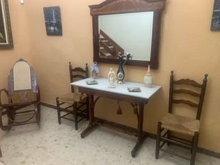 Sillón Mecedora Vintage Madera y Mimbre