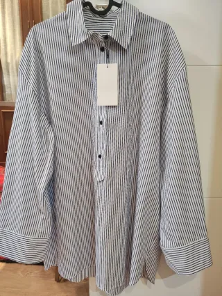 Camisa Zara rayas popelín