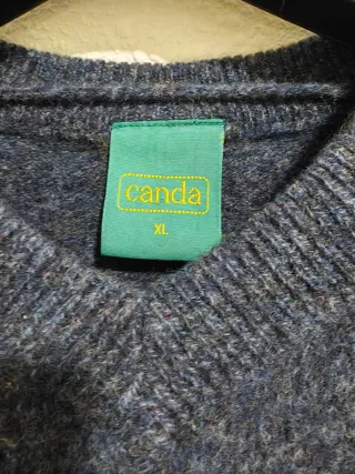 Jersey Canda Cuello V Azul Jaspeado XL