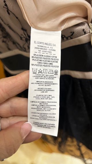 Vestido de ceremonia negro y veig.