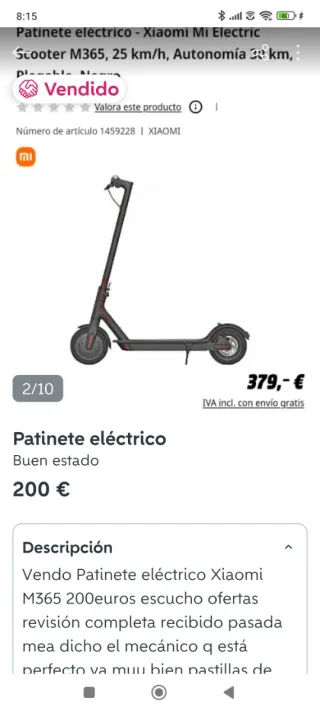Patinete Eléctrico Xiaomi