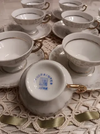 12 Tazzine Porcellana Finissima Oro Made in Japan