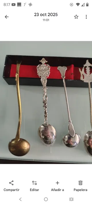 Set 4 Cucharas Vintage Plata y dorado