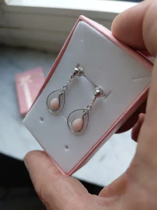 Orecchini Argento 925 Corallo Rosa