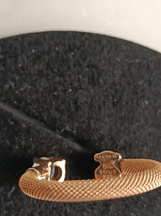 Anillo Tous Oro Rosa Topacio Ajustable