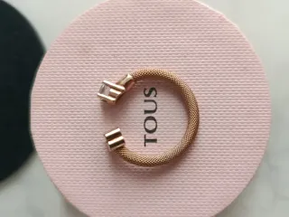 Anillo Tous Oro Rosa Topacio Ajustable