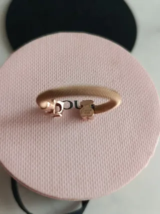 Anillo Tous Oro Rosa Topacio Ajustable