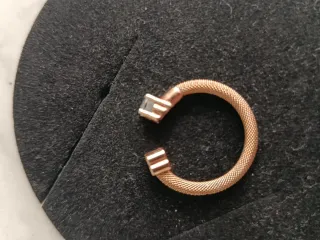 Anillo Tous Oro Rosa Topacio Ajustable