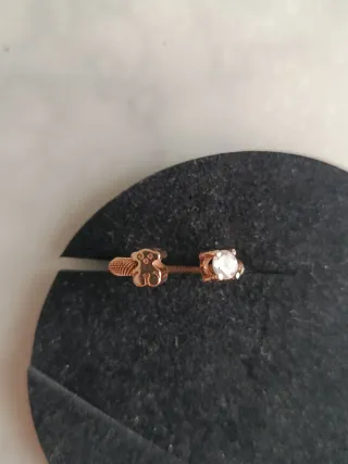 Anillo Tous Oro Rosa Topacio Ajustable