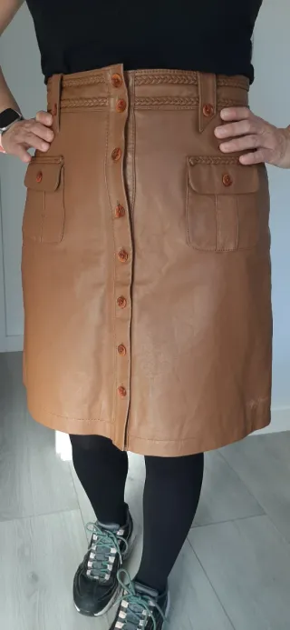 Falda Pepe Jeans de piel marrón