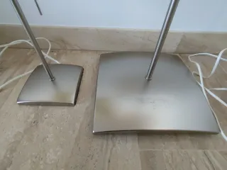 Lámpara de pie y sobremesa beige/plata