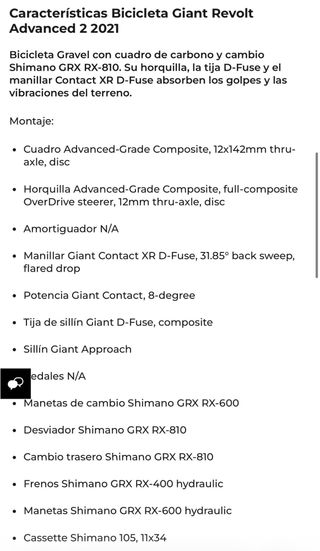 Bicicleta Gravel Giant Revolt Advanced 2 Talla M