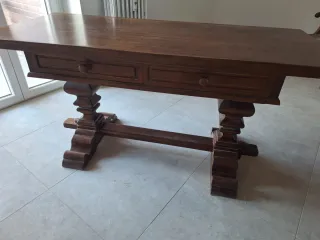 Scrivania in legno massello artigianale anni 60