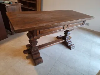 Scrivania in legno massello artigianale anni 60