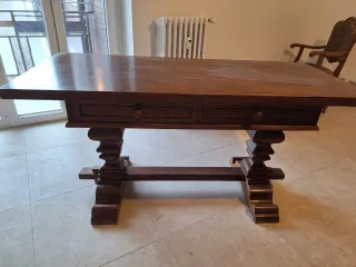 Scrivania in legno massello artigianale anni 60