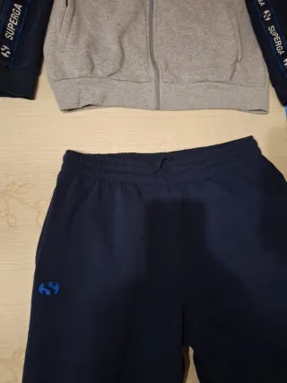 Tuta Superga pile uomo grigio/blu