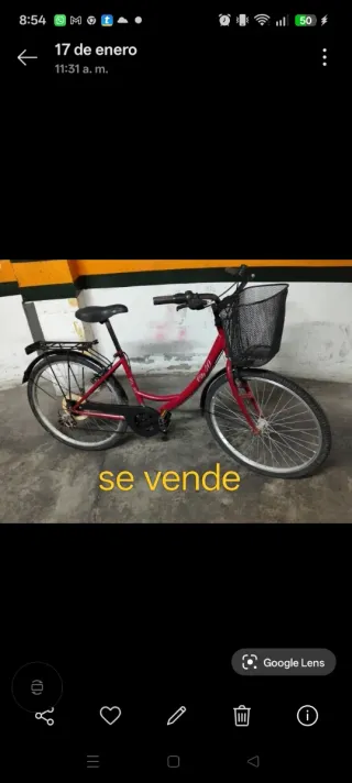 Bicicleta City 40 Roja con Canasta