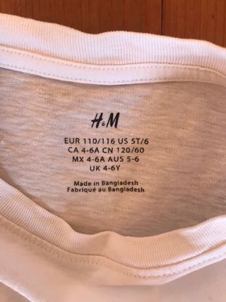 Camiseta niño/niña 4-6 años (110-116cm)