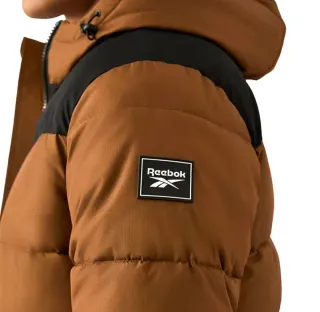 Reebok Parka Puffer Chaquetón Marrón y Negro