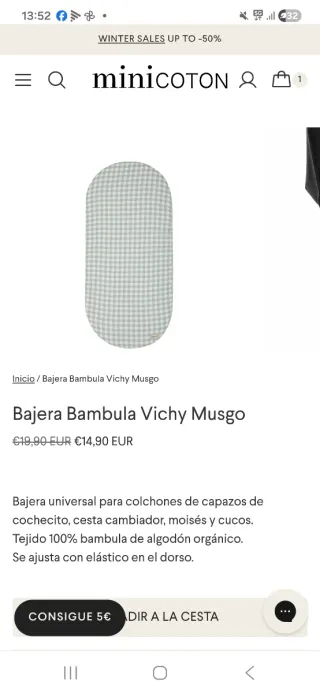 Sábana minicoton para capazo