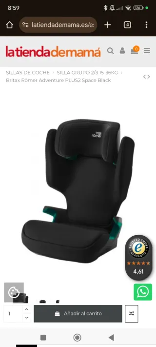 Silla coche Britax Römer Grupo 2-3