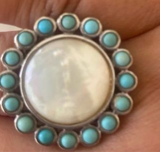 Pendientes XL Camille Turquesa y Blanco