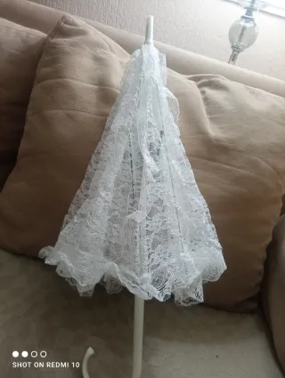 Paraguas encaje blanco para niña