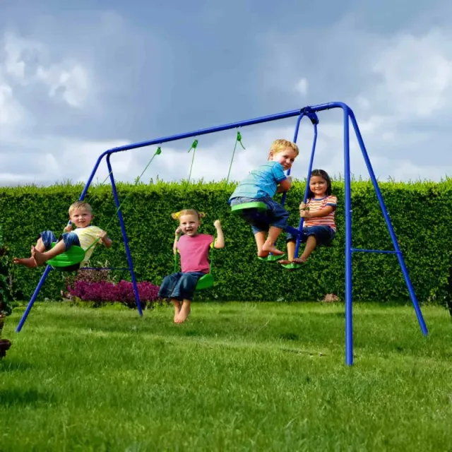 Columpio infantil con 2 asientos y balancín