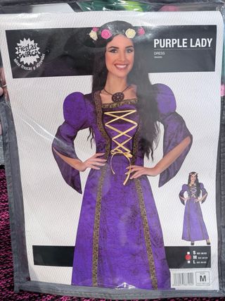Disfraz Princesa Medieval Morado Talla M