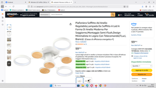 Plafoniera LED Anelli Regolabili