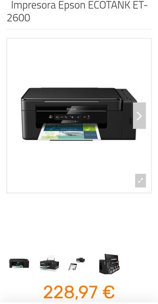 Impresora Epson EcoTank ET-2600 WiFi Negra