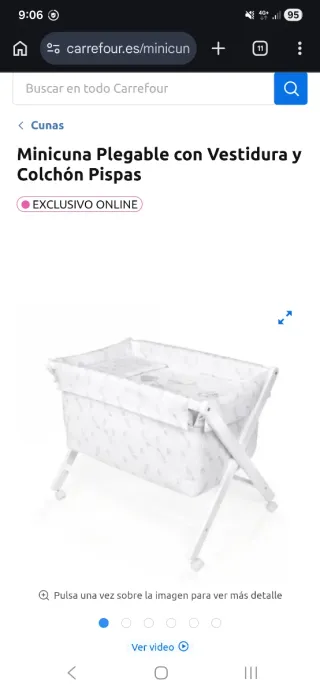 Minicuna Plegable con Vestidura.