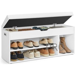 Banco zapatero de almacenamiento con cojín