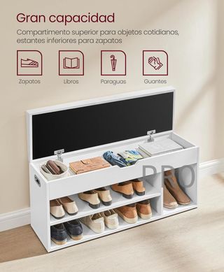 Banco zapatero de almacenamiento con cojín